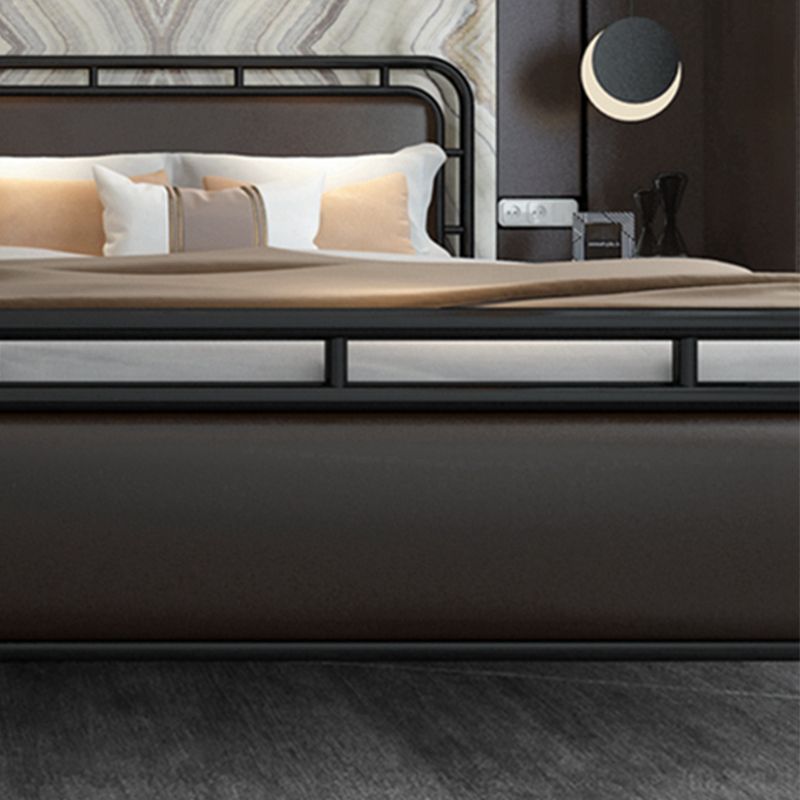 Glam Open-Frame Bed Metal and Upholstered Standard Bed, 43.3" Tall Clearhalo 'Bedroom Furniture' 'Beds' 'furn' 'furn_beds' 'Furniture' 1200x1200_350c8751-6ed2-444b-b130-c918cec2e424