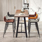 Industrial Black Metal Frame Bistro Table Brown Pine Wood Top Bar Table Clearhalo 'Bar Furniture' 'Bar Tables' 'bar_tables' 'furn' 'furn_bar_tables' 'Furniture' 'Kitchen & Dining Furniture' 1200x1200_350cff27-1b03-4ad1-98b1-aabaf5e0d052
