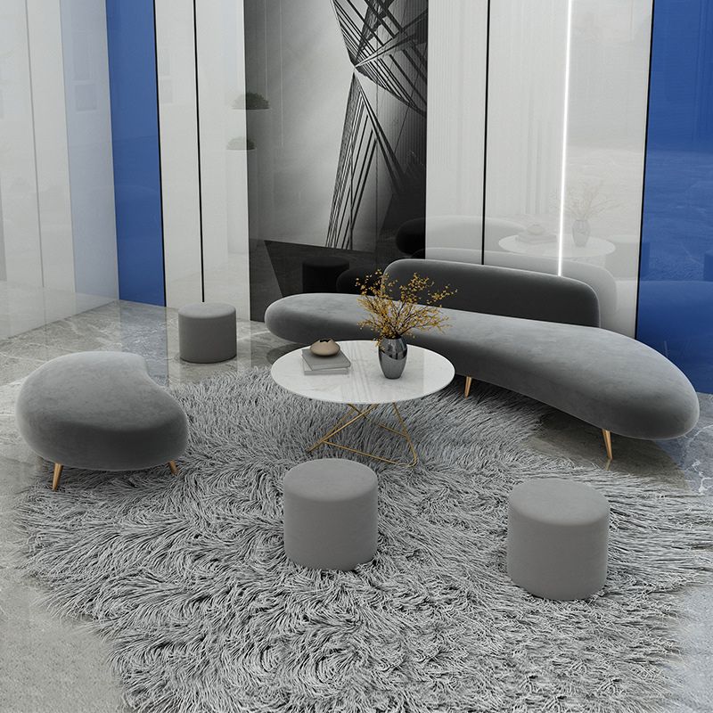 37,40 "breites gebogenes Sofa zeitgenössisches samtloses armloses Sofa für Wohnzimmer