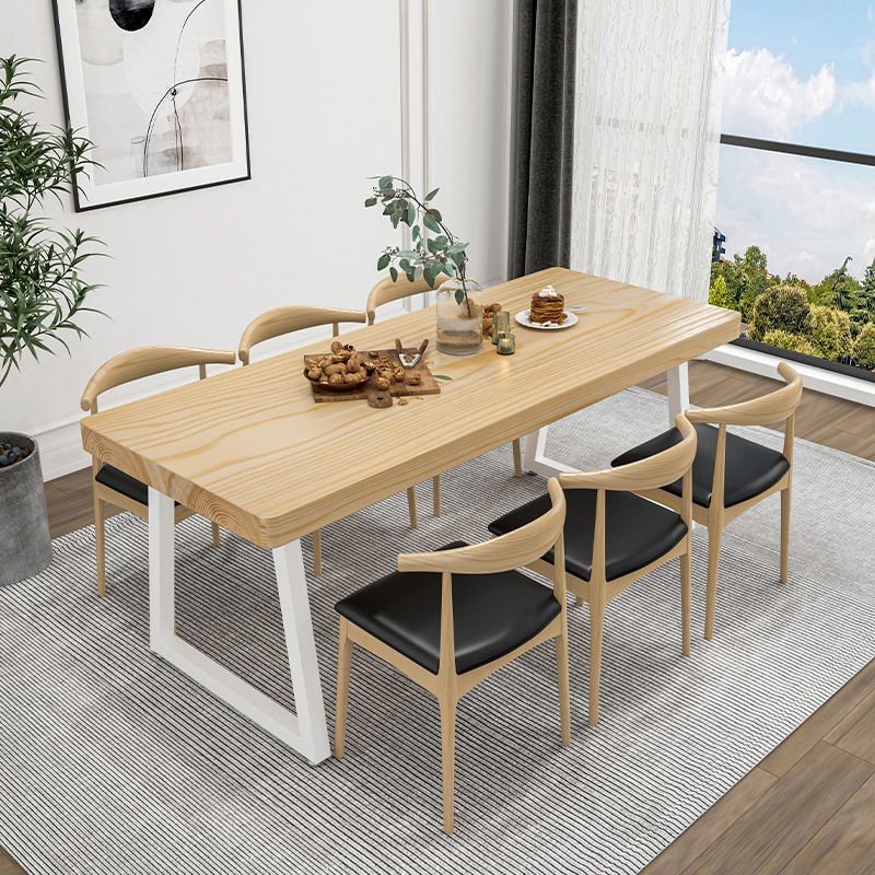 1/5/7 Pcs Metal Contemporary Dining Set with Rectangle Table and Wooden Chairs Dinette Set Clearhalo 'Dining Room Sets' 'Dining Tables & Seating' 'dining_room_set' 'furn' 'furn_dining_room_set' 'Furniture' 'furniture_dining_room_set' 'Kitchen & Dining Furniture' 'kitchen&dining_furn' 'kitchen' 1200x1200_350d6215-fbe8-4c76-a0f6-73febcfb4bd7