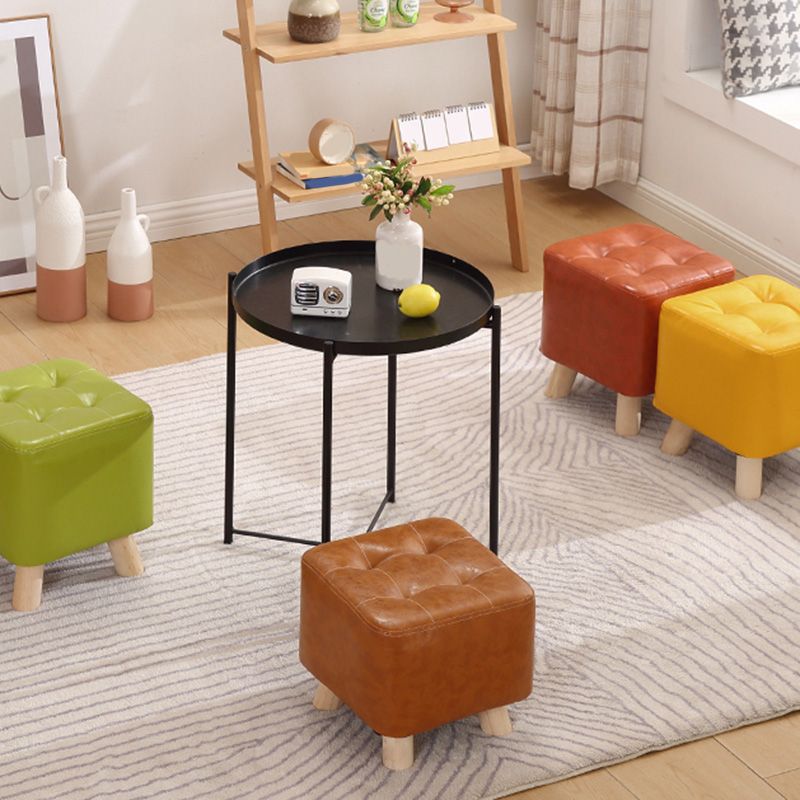 Water Resistant Pouf Tufted Whole Colored Square Faux Leather Pouf Stool Clearhalo 'furn' 'furn_ottomans_poufs' 'Furniture' 'Living Room Furniture' 'Ottomans & Poufs' 'ottomans_poufs' 1200x1200_350d9802-eb4d-4bba-8294-9758401d77e7