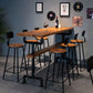 Set tavolo da bar stile industriale 1/2/7 pezzi Tavolo da bar rettangolare con sgabelli alti in legno