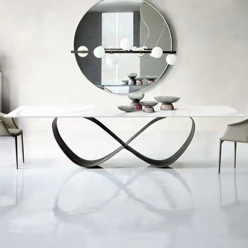 Stone Top Esstisch Industrial Rechtecktisch mit Sockelbasis