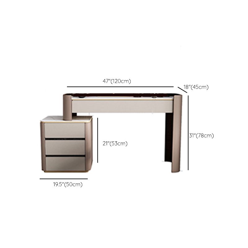 With Drawer Modern Lighted Mirror Bedroom Brown Dressing Table Clearhalo 'Bedroom Furniture' 'furn' 'furn_makeup_vanities' 'Furniture' 'Makeup Vanities' 'makeup_vanities' 1200x1200_3511a0c1-74b4-42b3-b216-8bfbe75c7423