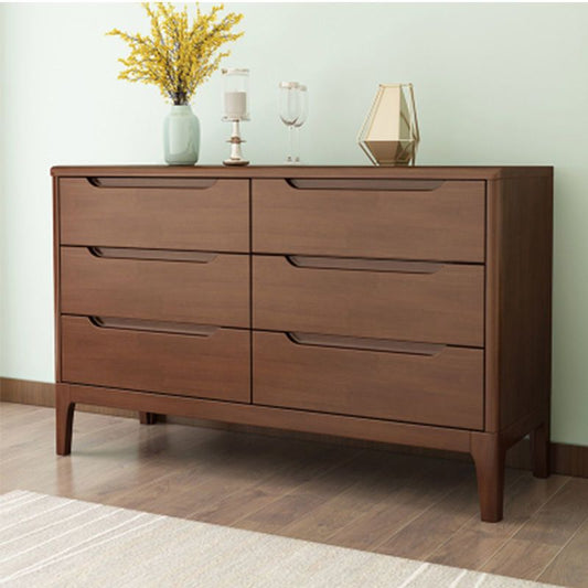 Rubber Wood Storage Chest Dresser Modern Storage Chest with Drawers