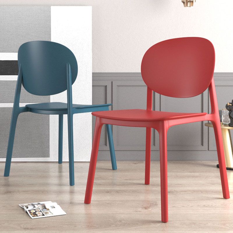 Contemporary Style Stackable Chair Kitchen Armless Chair with Plastic Legs Clearhalo 'Dining Chairs' 'Dining Tables & Seating' 'dining_chair' 'Furniture' 'furniture_dining_chair' 'Kitchen & Dining Furniture' 1200x1200_3513c789-29ae-4892-ac4d-a2a749a3944c