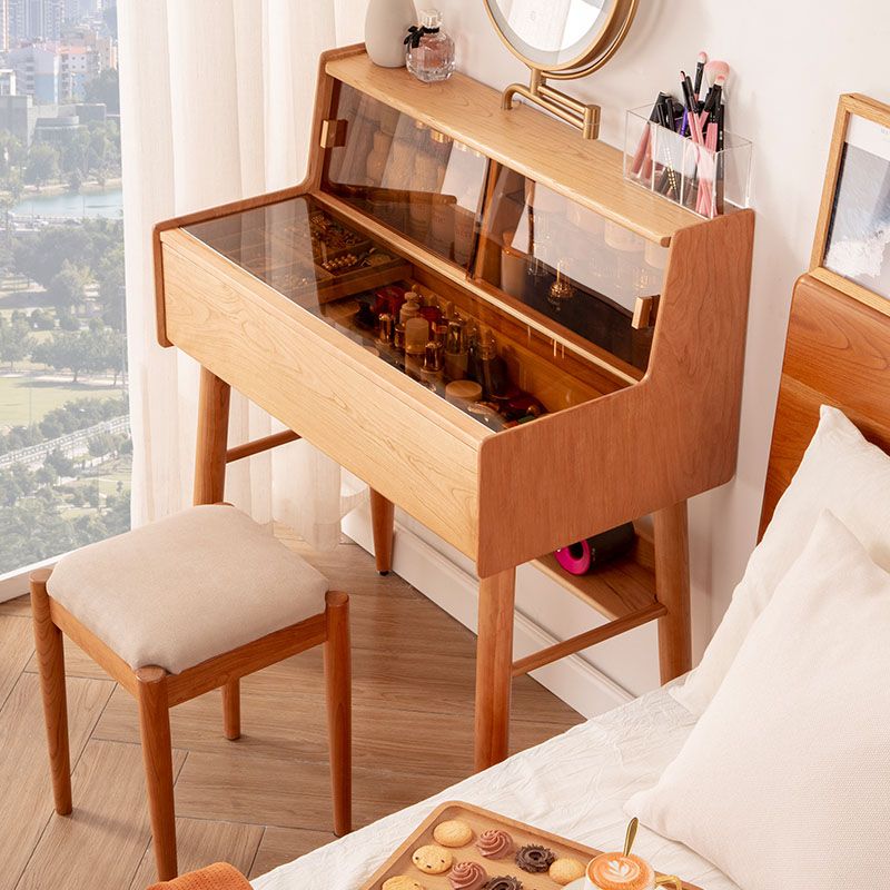 Camera da letto per trucco per trucco in vetro contemporaneo 36,6 "H Vanity per il trucco