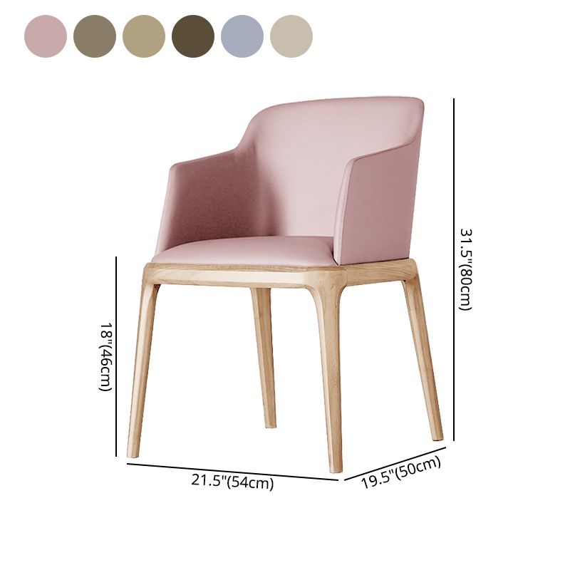 Scandinavian Leather Hotel Arm Chair Matte Finish Solid Back Dining Chair (Set of 2) Clearhalo ' kitchen&dining_furn' 'Dining Chairs' 'Dining Tables & Seating' 'dining_chair' 'furn' 'furn_dining_chair' 'Furniture' 'furniture_dining_chair' 'Kitchen & Dining Furniture' 'kitchen' 1200x1200_3515fb7e-df38-4362-8d4e-8d7ef18bb6d4