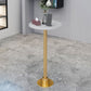 Table de bar avec base en métal Glam et plateau en pierre blanche, table de pub fixe pour patio