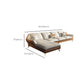Canapé sectionnel Glam de 32 po de hauteur avec coussin en cuir blanc et dossier sectionnel