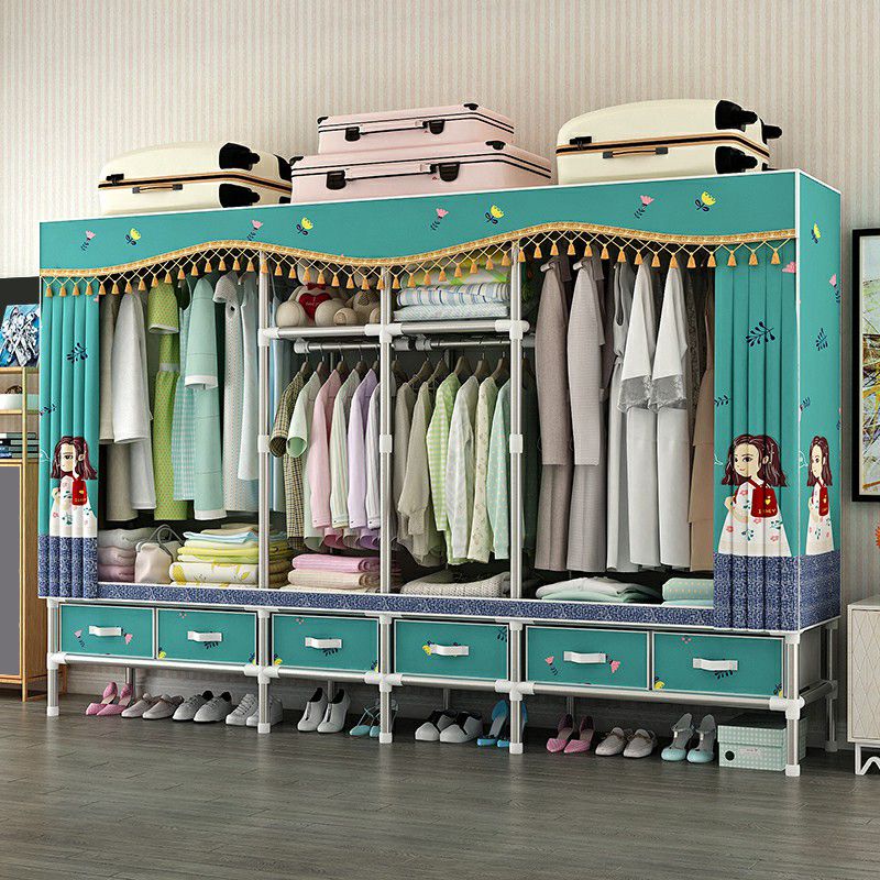 Armoire d'armoire en acier avec étagères Armoire de garde-robe moderne avec tiroir