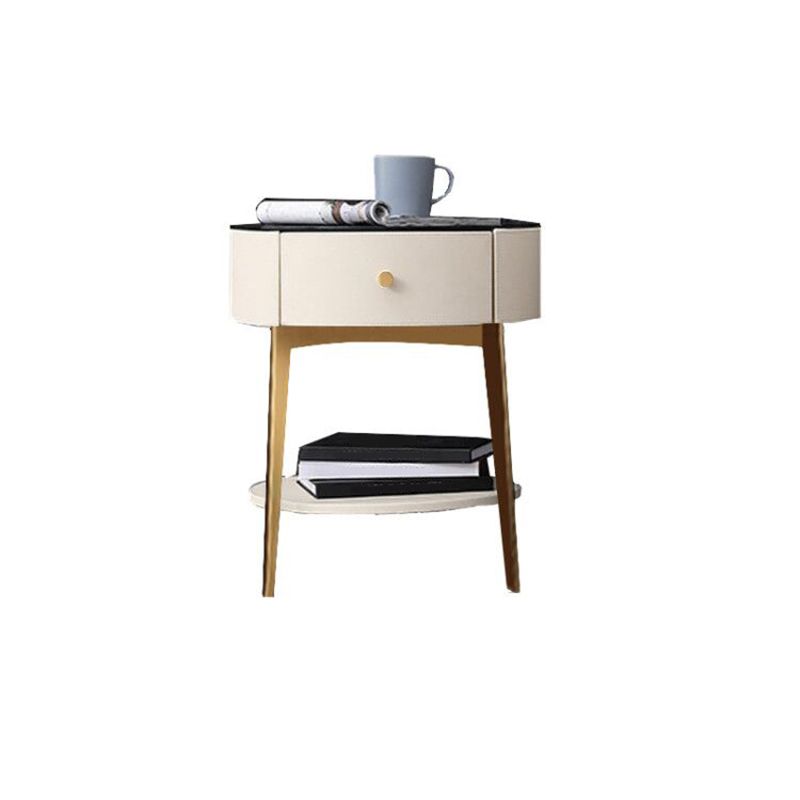 Palabra de noche de madera con estante inferior de 21.65 "de alto 1 - mesita de noche