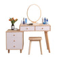 Tavolo da trucco scandinavo a 5 cassetti in legno massiccio