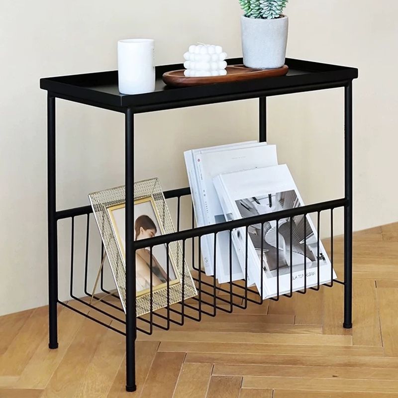 Modern Style with Storage Rack White/black Metal Iron Nightstand Clearhalo 'Bedroom Furniture' 'furn' 'furn_night_stand' 'Furniture' 'night_stand' 'Nightstands' 1200x1200_351c3fb0-c3d5-4d16-8b5a-8760e8c574cb