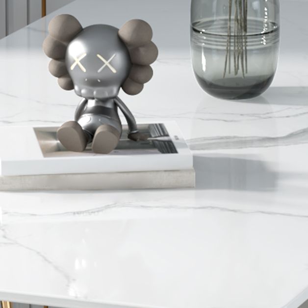 Glam Iron Dining Table Set 1/2/5 Pieces Rectangle White Sintered Stone Top Dinette Set Clearhalo 'Dining Room Sets' 'Dining Tables & Seating' 'dining_room_set' 'furn' 'furn_dining_room_set' 'Furniture' 'furniture_dining_room_set' 'Kitchen & Dining Furniture' 1200x1200_351c474c-6209-4c54-ab9d-a626e7386cb5