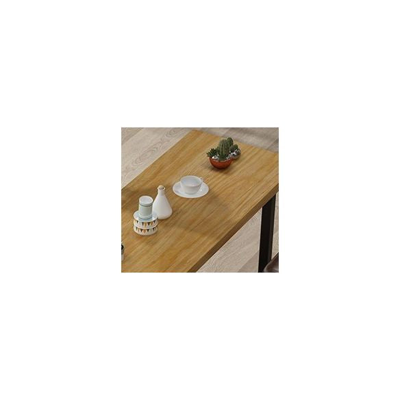 Rectangle Pine Wood Top Bar Table Industrial Bar Table with Trestle Base in Black Clearhalo 'Bar Furniture' 'Bar Tables' 'bar_tables' 'furn' 'furn_bar_tables' 'Furniture' 'Kitchen & Dining Furniture' 1200x1200_351c4bbb-5337-43f2-8b23-e628affcccf5