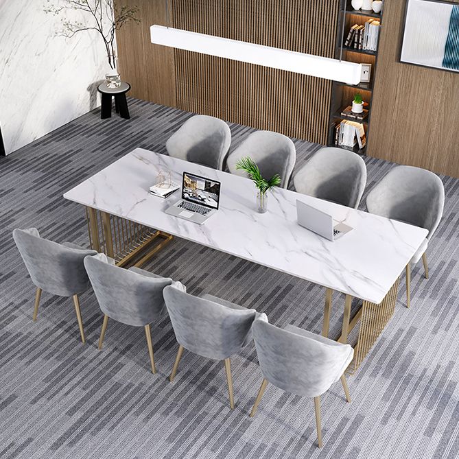 シンプルさ長方形の会議テーブルストーン固定ワークデスクオフィスのためのワークデスク