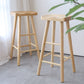 Modern Armless Solid Wood Bar Stool Indoor Backless Contoured Seat Stool