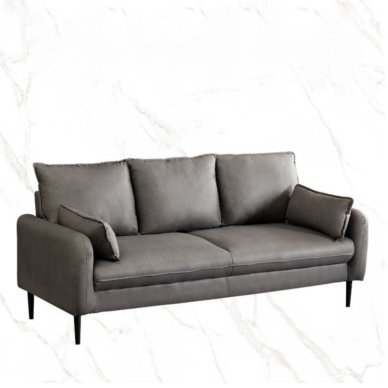 Contemporary Pillow Back Couch Square Arm Leather Sofa for Living Room Clearhalo 'furn' 'furn_sofas' 'Furniture' 'furniture_sofas' 'Living Room Furniture' 'Sofa' 'sofas' 1200x1200_351f4ecf-547e-4412-b68b-14bd85b461f1