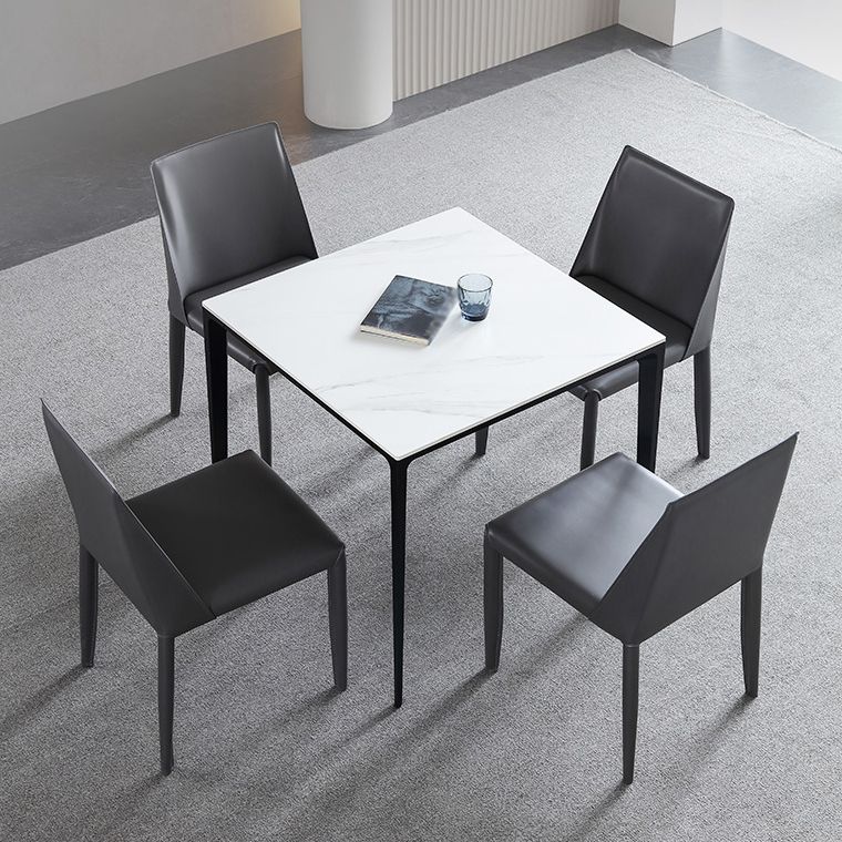 Square Shape Sintered Stone Dining Table Industrial 4 Legs Table for Dining Room Clearhalo ' dining_table' 'Dining Tables & Seating' 'Dining Tables' 'furn' 'furn_dining_table' 'Furniture' 'furniture_dining_table' 'Kitchen & Dining Furniture' 'kitchen&dining_furn' 'kitchen' 'kitchen_dining_table' 1200x1200_35200dcf-0675-462e-a71c-e6175947bd0d