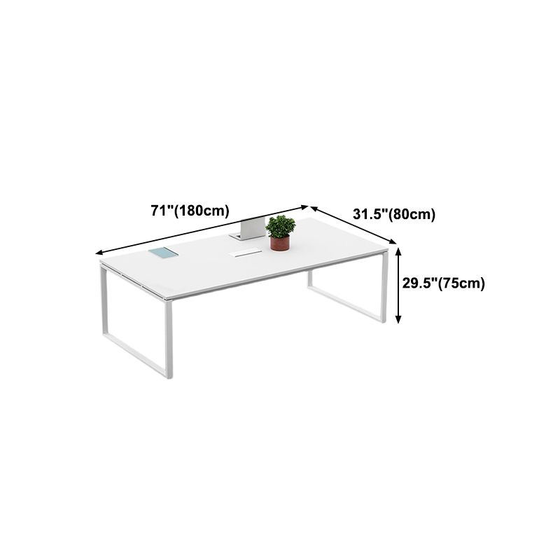 Solid Wood Contemporary Rectangular Dining Table White Indoor Table with Sled Base Clearhalo ' dining_table' 'Dining Tables & Seating' 'Dining Tables' 'furn' 'furn_dining_table' 'Furniture' 'furniture_dining_table' 'Kitchen & Dining Furniture' 'kitchen&dining_furn' 'kitchen' 'kitchen_dining_table' 1200x1200_35206d74-4b62-4773-8a1e-eb92368e39c9