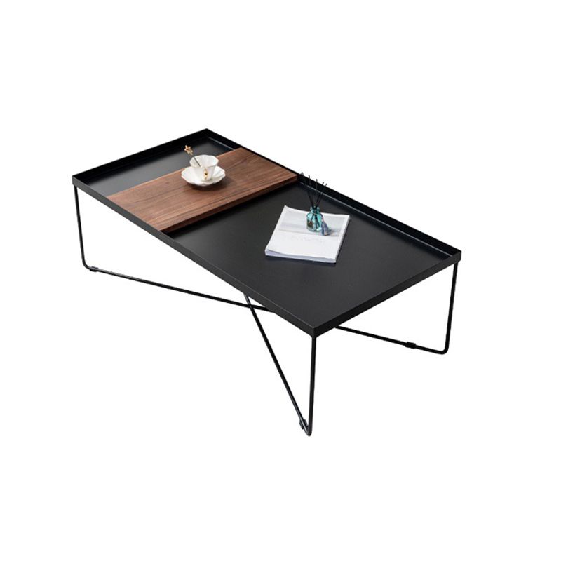 Rectangular/square Cross Table Base Metal Mid-century Modern Style Coffee Table