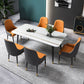 Glam Stone Rectangle Dining Table Matte Finish Home Table with 4 Legs Clearhalo 'Dining Tables & Seating' 'Dining Tables' 'dining_table' 'furn' 'furn_dining_table' 'Furniture' 'furniture_dining_table' 'Kitchen & Dining Furniture' 'kitchen' 'kitchen_dining_table' 1200x1200_352249ba-9f4b-4d9a-acff-ce843a41f820
