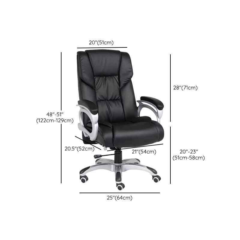 Chaise de direction moderne à bras rembourrés, chaise de direction noire pour bureau