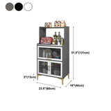 Server di cucina in legno con countering in pietra sinterizzato con porte di vetro