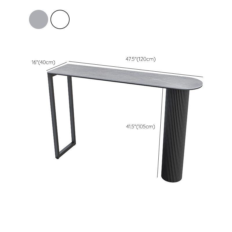 Mesa de bar de piedra sinterizada moderna, mesa de comedor con base metálica para cocina y sala de estar
