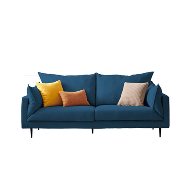 Modern Linen Square Arm Sofa with Bolster Pillows for Living Room, Apartment Clearhalo 'furn' 'furn_sofas' 'Furniture' 'furniture_sofas' 'kitchen' 'kitchen_sofas' 'Living Room Furniture' 'Sofa' 'sofas' 1200x1200_3525cec3-3f8c-48f6-a623-83b90aed4959