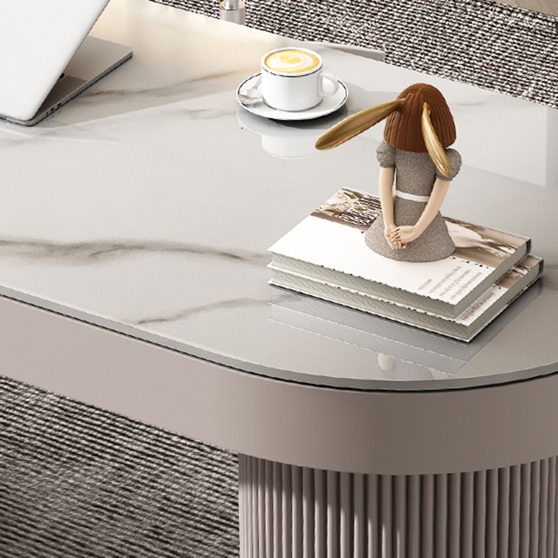 Rettangolo di top scint da ufficio in pietra rettangolare scrivania glam con 6 cassetti per ufficio