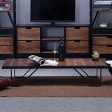 Rectangle Solid Wood Coffee Table Modern 4 Legs Coffee Cocktail Table