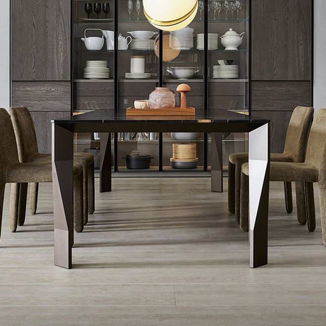 Modern Style Sintered Stone Dining Table Black Rectangle Kitchen Table with 4 Legs Clearhalo ' dining_table' 'Dining Tables & Seating' 'Dining Tables' 'furn' 'furn_dining_table' 'Furniture' 'furniture_dining_table' 'Kitchen & Dining Furniture' 'kitchen&dining_furn' 'kitchen' 'kitchen_dining_table' 1200x1200_3528a21a-b9d9-4f48-ab06-10e053fbb0ae