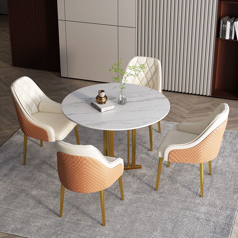 Scandinavisch design lederen eetkamerstoelen stoere achterstoel met achterste arm voor keuken