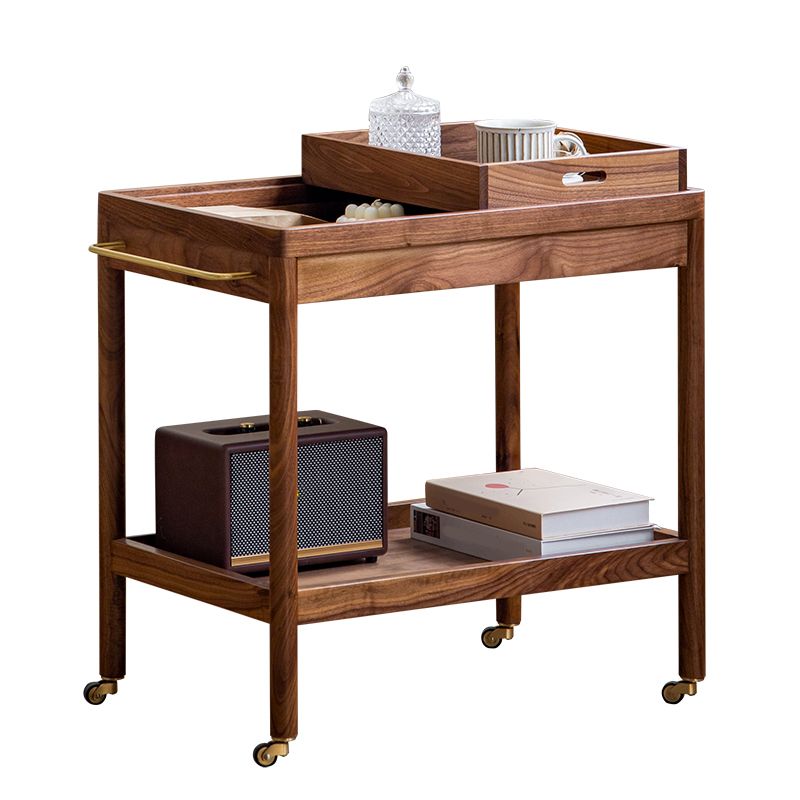 Modernistic Accent Side Table Solid Wood with Storage Living Room Double Tier Clearhalo 'Coffee & Accent Tables' 'End & Side Tables' 'end_side_tables' 'furn' 'furn_end_side_tables' 'Furniture' 'Living Room Furniture' 1200x1200_3528df62-72df-4316-89af-a595b9b15bd6