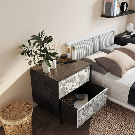 ベッドルーム用の2つの引き出し付きのコンテンポラリーナイトテーブルストレージアクセントテーブルナイトスタンド