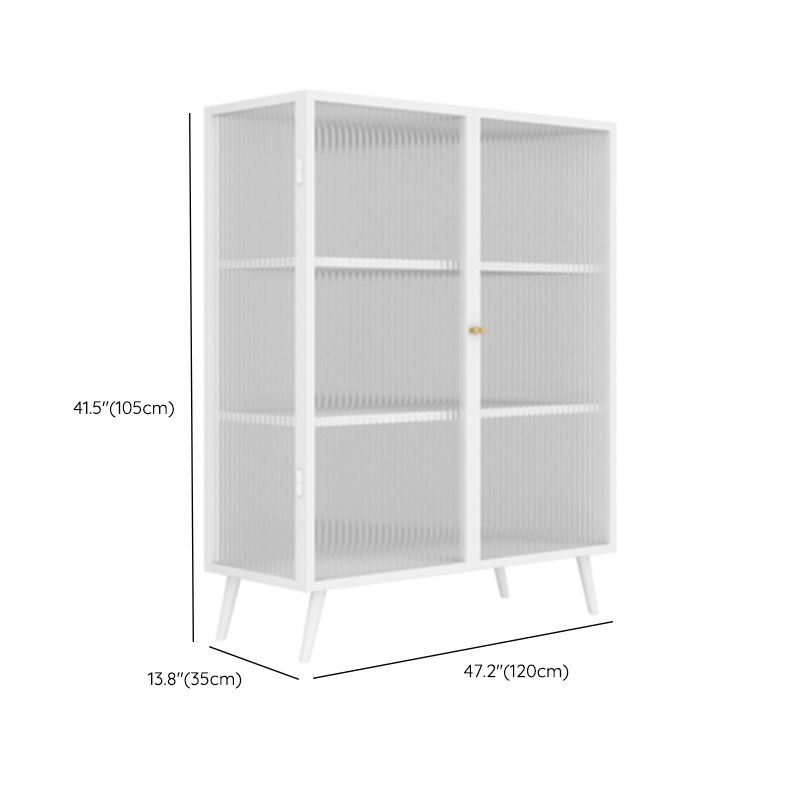 Rectangle Metal Storage Sideboard Contemporary Side Board with Glass Door Clearhalo 'buffet_sideboard' 'Buffets & Sideboards' 'furn' 'furn_buffet_sideboard' 'Furniture' 'Kitchen & Dining Furniture' 1200x1200_3529b0a2-d0cf-42fa-bd48-35bceed29638