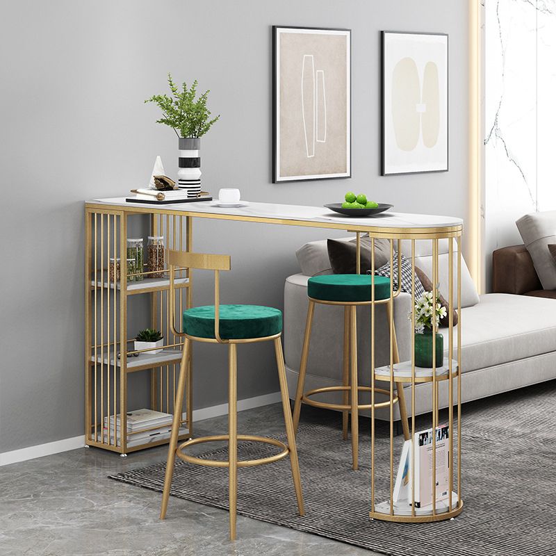 Modern Bar Table Set 1/3/4 Pieces Stone Counter Table with Upholstered Stools Clearhalo 'Bar Furniture' 'furn' 'furn_home_bar_bar_sets' 'Furniture' 'Home Bars & Bar Sets' 'home_bar_bar_sets' 'Kitchen & Dining Furniture' 1200x1200_352a7d55-e9e0-42b8-aca2-70d561c507a5