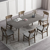 Rectangle Sintered Stone Grey Tone Dining Table Vintage 4 Legs Table for Dining Room Clearhalo ' dining_table' 'Dining Tables & Seating' 'Dining Tables' 'furn' 'furn_dining_table' 'Furniture' 'furniture_dining_table' 'Kitchen & Dining Furniture' 'kitchen&dining_furn' 'kitchen' 'kitchen_dining_table' 1200x1200_352b45fa-df2c-4a9a-ba91-38e23968012a