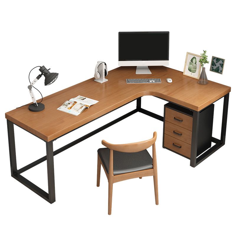 Industrial Style Writing Desk L-Shape Solid Wood Office Desk Clearhalo 'furn' 'furn_office_desk' 'Furniture' 'furniture_office_desk' 'Office Desks' 'Office Furniture' 'office_desk' 1200x1200_352c5cfa-88f2-47b3-8985-88c4df857961