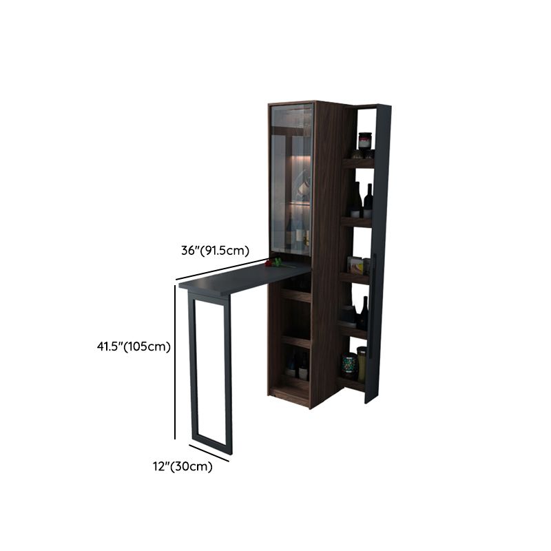 Black Manufactured Wood Bar Table with Glass Storage Modern Pub Table for Dining Room Clearhalo 'Bar Furniture' 'Bar Tables' 'bar_tables' 'furn' 'furn_bar_tables' 'Furniture' 'Kitchen & Dining Furniture' 1200x1200_352ce373-e1b5-4107-a442-8105aa4008cf