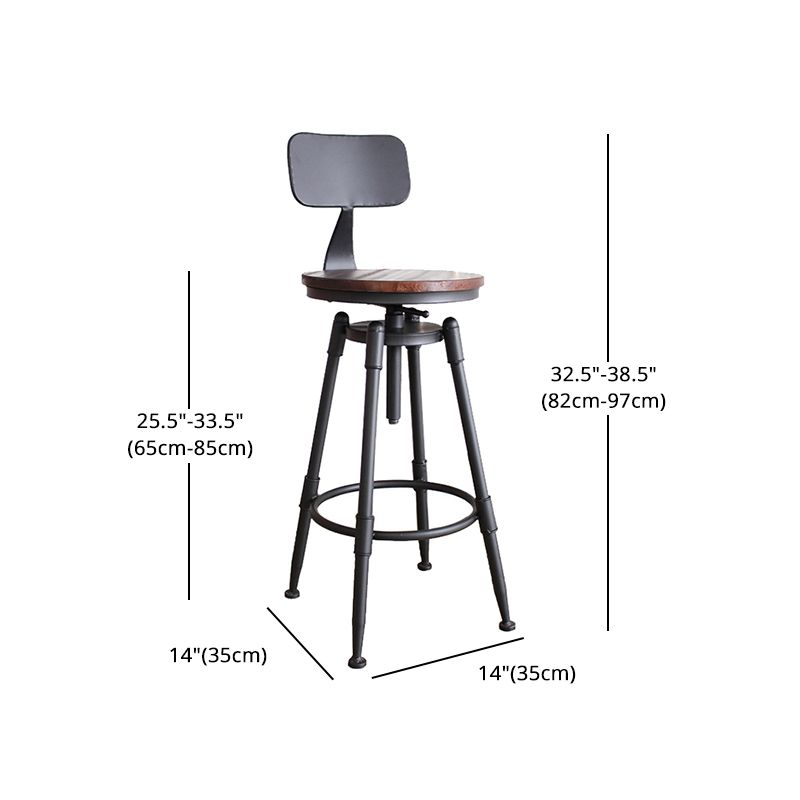 Coffee Shop Bar Stool Footrest Adjustable Height Counter Stool with Iron Legs Clearhalo 'Bar Furniture' 'Bar Stools' 'bar_stools' 'furn' 'furn_bar_stools' 'furniture_bar_stools' 'Kitchen & Dining Furniture' 'kitchen&dining_furn' 'kitchen' 'kitchen_furn' Furniture' 1200x1200_352dc66d-0b14-4439-85df-94171f839db3