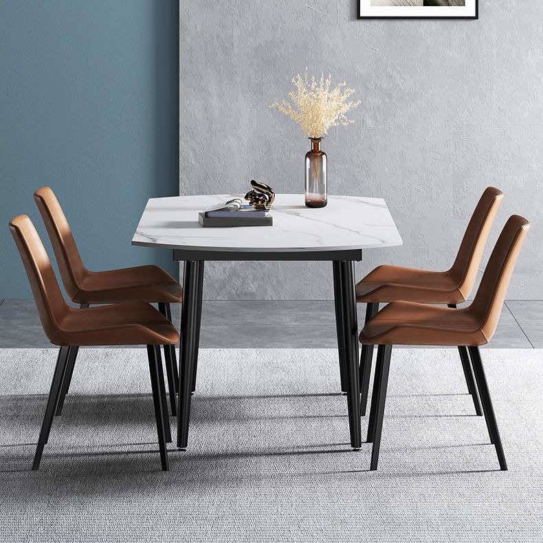 Set di tavoli da pranzo moderna 1/4/5/6 pezzi con mobili da cucina a base di metallo