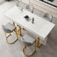Glam Iron Bar Dining Table with White Stone Top Rectangle Indoor Bistro Table Clearhalo 'Bar Furniture' 'Bar Tables' 'bar_tables' 'furn' 'furn_bar_tables' 'Furniture' 'furniture_bar_tables' 'Kitchen & Dining Furniture' 1200x1200_352efee4-e4f7-4508-8c35-aa2a9d332ccf