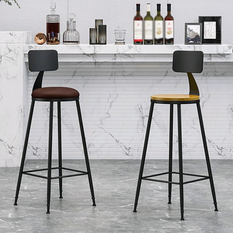 Modern Backrest Armless Counter Stool Iron Living Room Bar Stool with Pedal, 1 Piece Clearhalo 'Bar Furniture' 'Bar Stools' 'bar_stools' 'furn' 'furn_bar_stools' 'furniture_bar_stools' 'Kitchen & Dining Furniture' 'kitchen&dining_furn' 'kitchen' 'kitchen_furn' Furniture' 1200x1200_352f31b3-d3ee-40aa-aa6b-c4eb51f62636