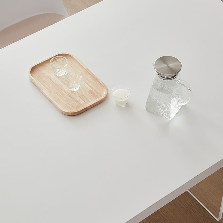 Tavolo da cucina moderno per la sala da pranzo bianca Acrilico a doppio piede fisso