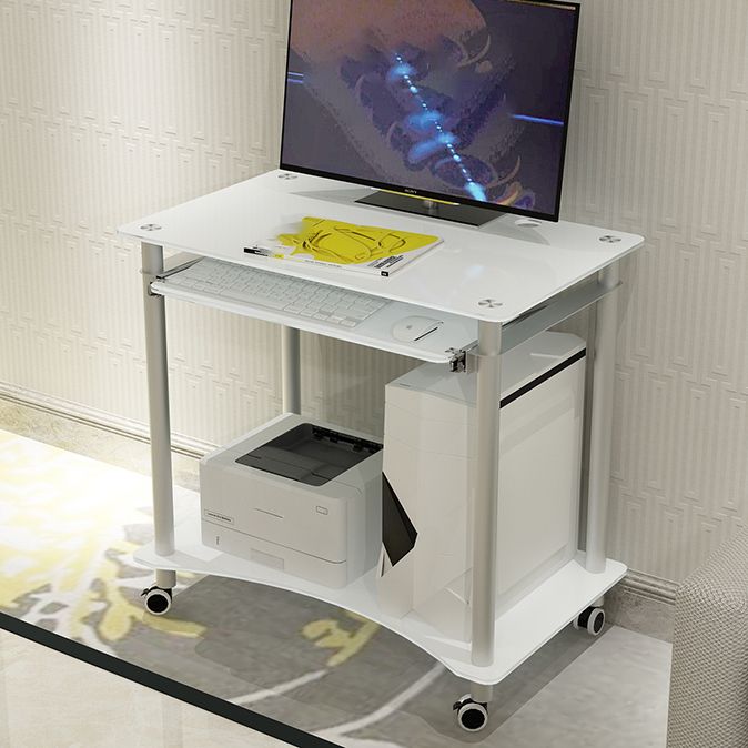 Contemporary Glass Computer Desk Keyboard Tray Rectangular Office Desk Clearhalo 'furn' 'furn_office_desk' 'Furniture' 'Office Desks' 'Office Furniture' 'office_desk' 1200x1200_352f4b2f-af28-4b95-afb9-7bce4125852d