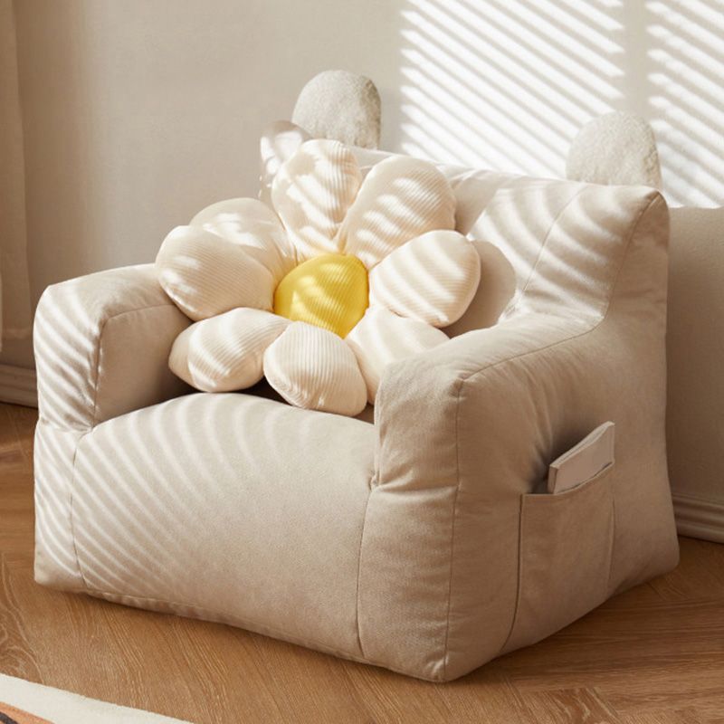 Chaise de bras carré de mélange de coton contemporain avec dos serré pour appartement