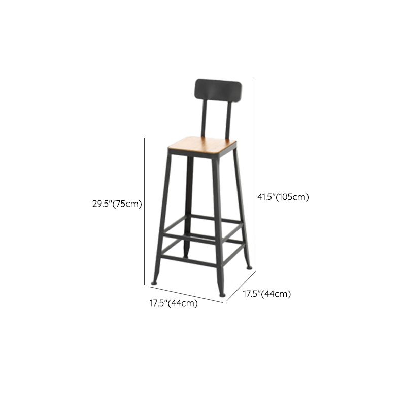 Sgabello da bar senza braccio da pranzo in metallo contemporaneo con base nera